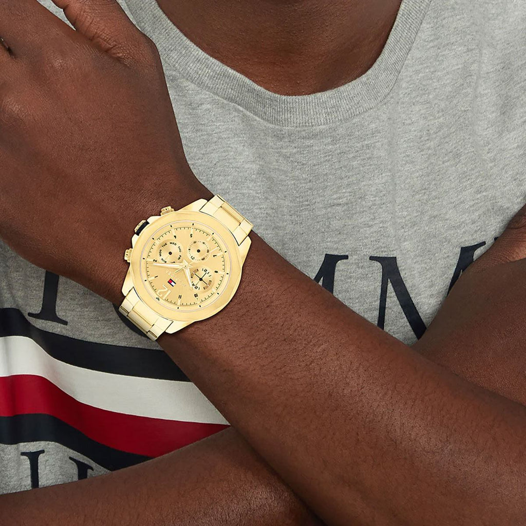 Tommy Hilfiger Lars Chronograph Gold Dial Gold Steel Strap Watch For Men - 1792060 Buy Now By Tommy Hilfiger