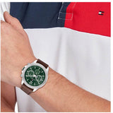 Tommy Hilfiger Lars Chronograph Green Dial Brown Leather Strap Watch For Men - 1792064 Buy Now By Tommy Hilfiger