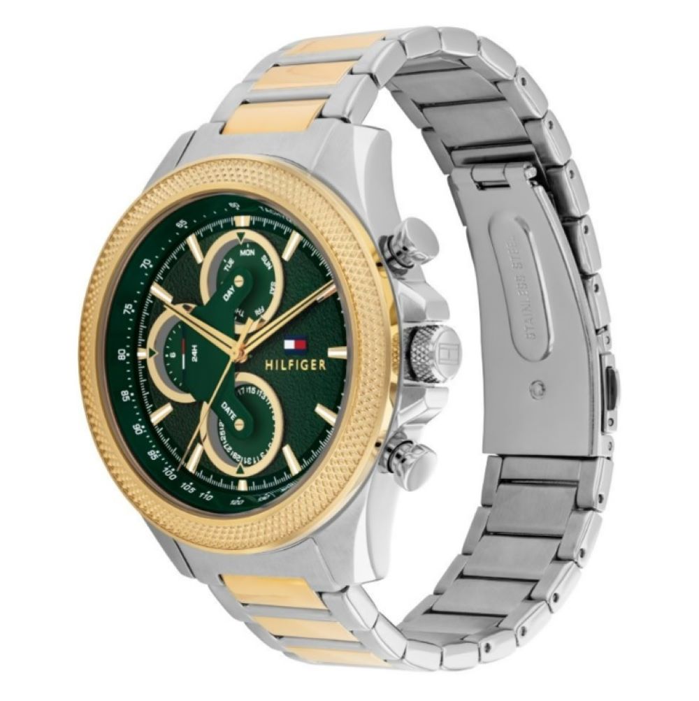 Tommy Hilfiger Clark Chronograph Blue Dial Two Tone Steel Strap Watch For Men - 1792079 Buy Now By Tommy Hilfiger