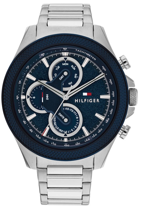 Tommy Hilfiger Clark Chronograph Blue Dial Silver Steel Strap Watch For Men - 1792080 Buy Now By Tommy Hilfiger
