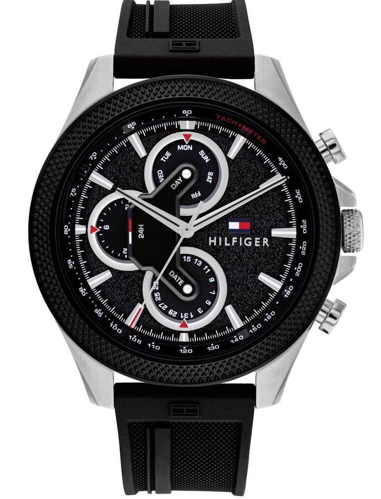 Tommy Hilfiger Clark Chronograph Black Dial Black Rubber Strap Watch For Men - 1792082 Buy Now By Tommy Hilfiger