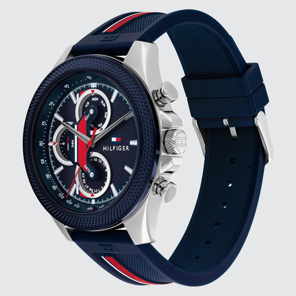 Tommy Hilfiger Clark Chronograph Blue Dial Black Leather Strap Watch For Men - 1792083 Buy Now By Tommy Hilfiger
