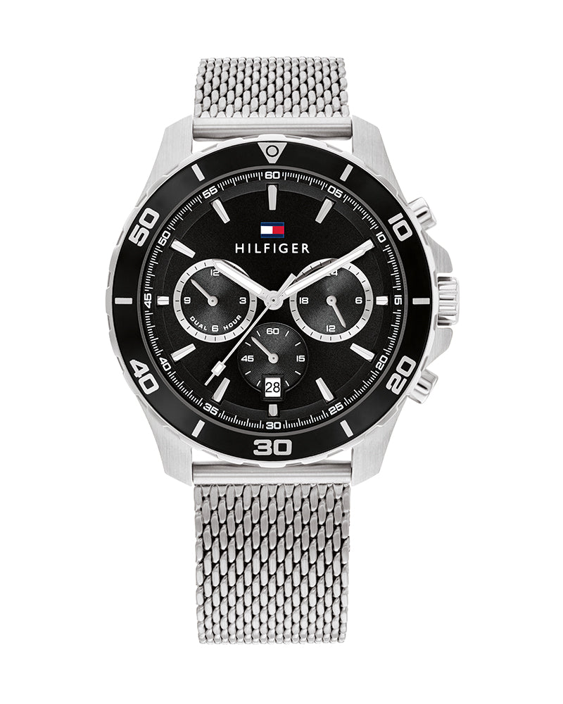 Tommy Hilfiger Jordan Chronograph Black Dial Silver Mesh Strap Watch For Men - 1792092 Buy Now By Tommy Hilfiger