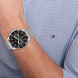 Tommy Hilfiger Jordan Chronograph Black Dial Silver Mesh Strap Watch For Men - 1792092 Buy Now By Tommy Hilfiger