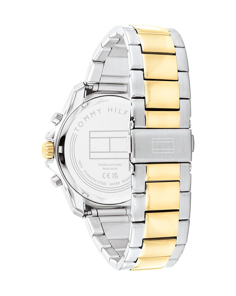 Tommy Hilfiger Jordon Chronograph Black Dial Two Tone Steel Strap Watch For Men - 1792095 Buy Now By Tommy Hilfiger