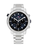 Tommy Hilfiger Troy Chronograph Blue Dial Silver Steel Strap Watch For Men - 1792104 Buy Now By Tommy Hilfiger