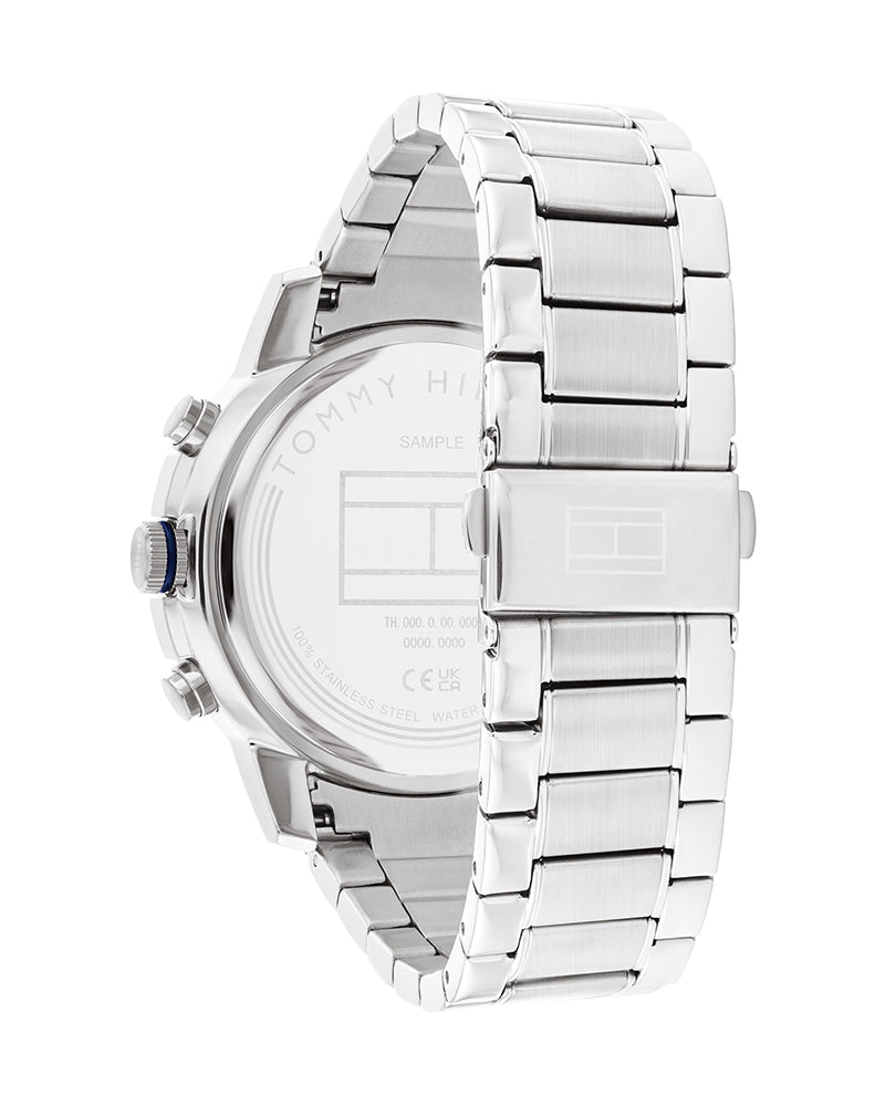 Tommy Hilfiger Troy Chronograph Blue Dial Silver Steel Strap Watch For Men - 1792104 Buy Now By Tommy Hilfiger