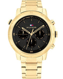 Tommy Hilfiger Troy Chronograph Black Dial Gold Steel Strap Watch For Men - 1792109 Buy Now By Tommy Hilfiger