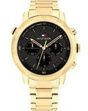 Tommy Hilfiger Troy Chronograph Black Dial Gold Steel Strap Watch For Men - 1792109 Buy Now By Tommy Hilfiger