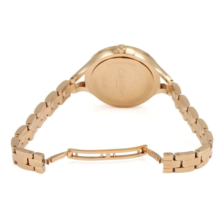 Calvin Klein Graphic Silver Dial Rose Gold Steel Strap Watch for Women - K7E23646 Buy Now By Calvin Klein