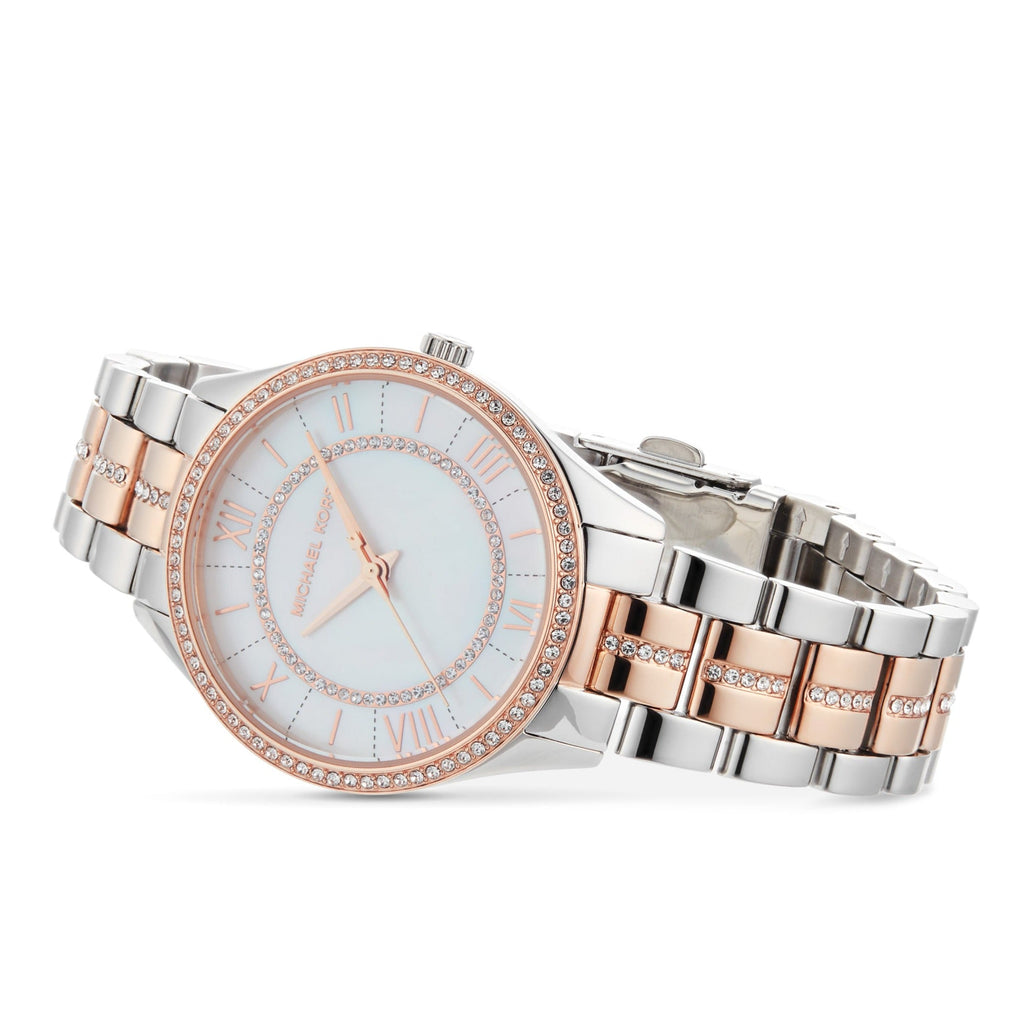 Michael Kors Lauryn Mother of Pearl Dial Two Tone Steel Strap Watch For Women - MK3979 Buy Now By Michael Kors
