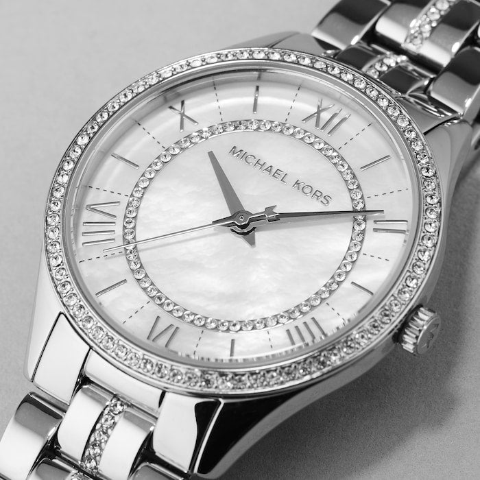 Michael Kors Lauryn Mother of Pearl Dial Silver Steel Strap Watch for Women - MK3900 Buy Now By Michael Kors