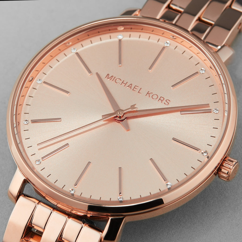 Michael Kors Pyper Three-Hand Rose Gold Dial Rose Gold Steel Strap Watch For Women - MK3897 Buy Now By Michael Kors