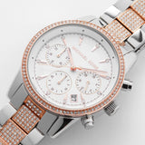 Michael Kors Ritz Chronograph White Dial Two Tone Steel Strap Watch For Women - MK6651 Buy Now By Michael Kors