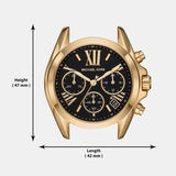 Michael Kors Bradshaw Chronograph Black Dial Gold Steel Strap Watch For Women - MK6959 Buy Now By Michael Kors