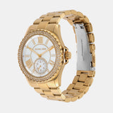 Michael Kors Everest Three Hand Mother of Pearl White Dial Gold Steel Strap Watch For Women - MK7401 Buy Now By Michael Kors
