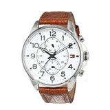 Tommy Hilfiger Dean Quartz Multifunction White Dial Brown Leather Strap Watch for Men - 1791274 Buy Now By Tommy Hilfiger