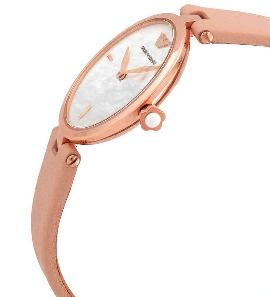 Emporio Armani Arianna Mother of Pearl Dial Pink Leather Strap Watch For Women - AR11199 Buy Now By Emporio Armani