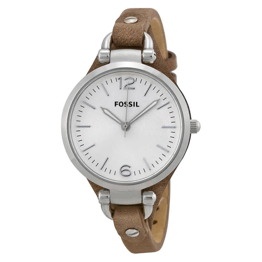 Fossil Georgia White Dial Brown Leather Strap Watch for Women - ES3060 Buy Now By Fossil