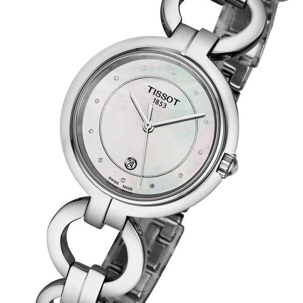 Tissot T Trend Flamingo Mother of Pearl Dial Silver Steel Strap Watch for Women - T094.210.11.116.00 Buy Now By Tissot