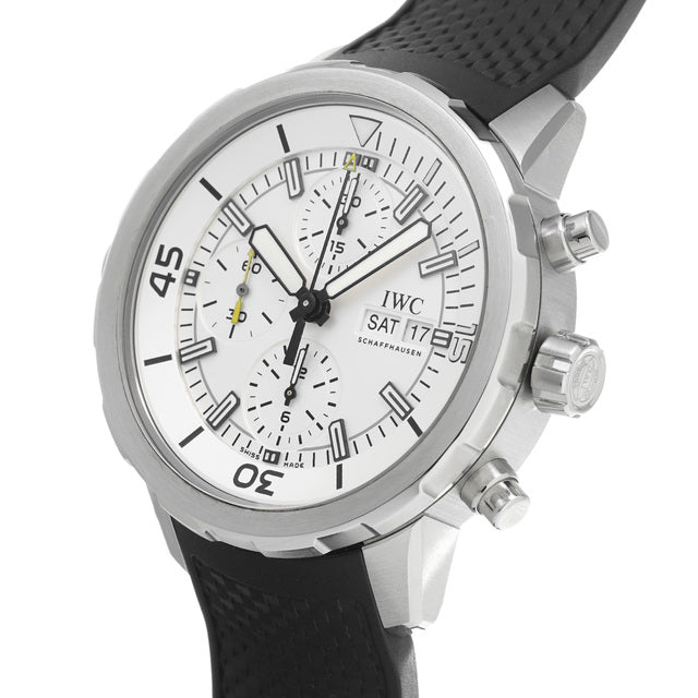 IWC Aquatimer Chronograph White Dial Black Rubber Strap Watch for Men - IW376801 Buy Now By IWC