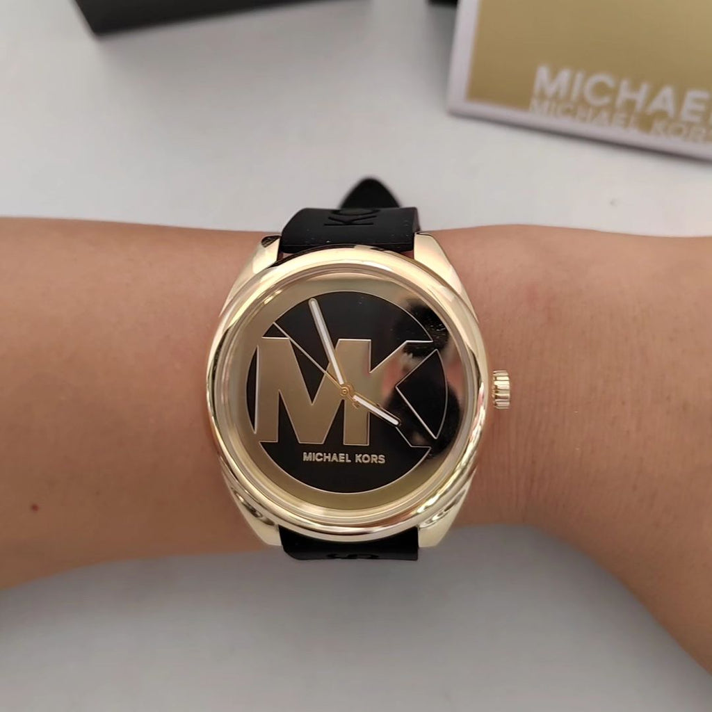 Michael Kors Janelle Quartz Black Dial Black Rubber Strap Watch For Women - MK7313 Buy Now By Michael Kors