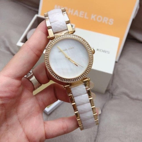 Michael Kors Parker Mother of Pearl Dial Two Tone Steel Strap Watch for Women - MK6400 Buy Now By Michael Kors