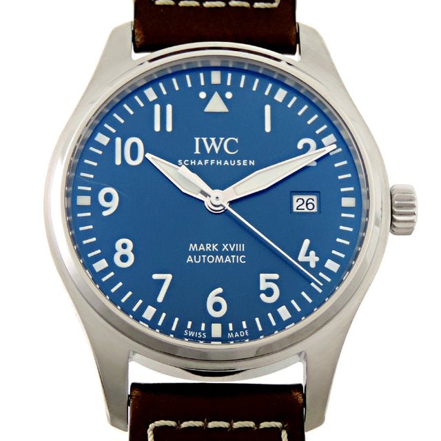 IWC Pilot's Mark XVIII Le Petit Prince Blue Dial Brown Leather Strap Watch for Men - IW327004 Buy Now By IWC