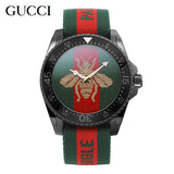 Gucci Dive Green & Red Dial Green & Red Nylon Strap Watch For Men - YA136216 Buy Now By Gucci