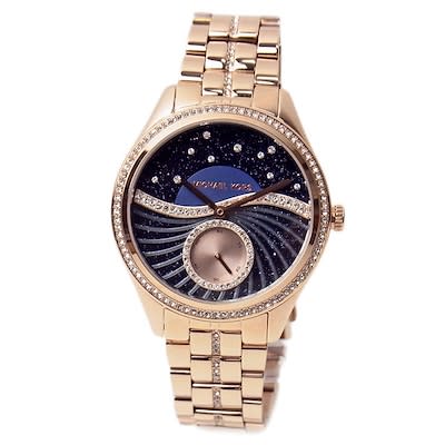 Michael Kors Lauryn Blue Dial Rose Gold Steel Strap Watch for Women - MK3723 Buy Now By Michael Kors