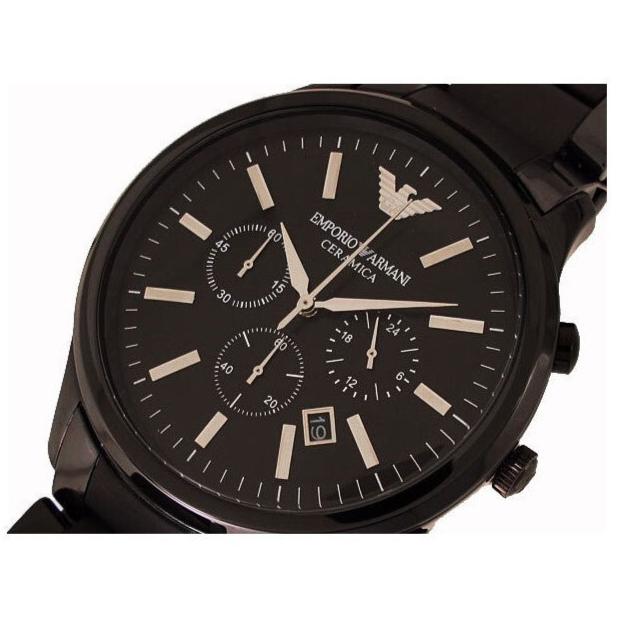 Emporio Armani Ceramica Chronograph Black Dial Black Steel Strap Watch For Men - AR1451 Buy Now By Emporio Armani