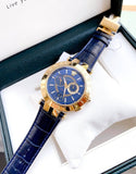 Versace V-Race Multifunction Quartz Blue Dial Blue Leather Strap Watch For Men - VEBV00219 Buy Now By Versace