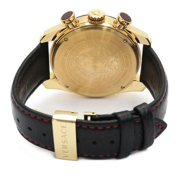 Versace V-Ray Chronograph White Dial Black Leather Strap Watch for Men - VDB040014 Buy Now By Versace