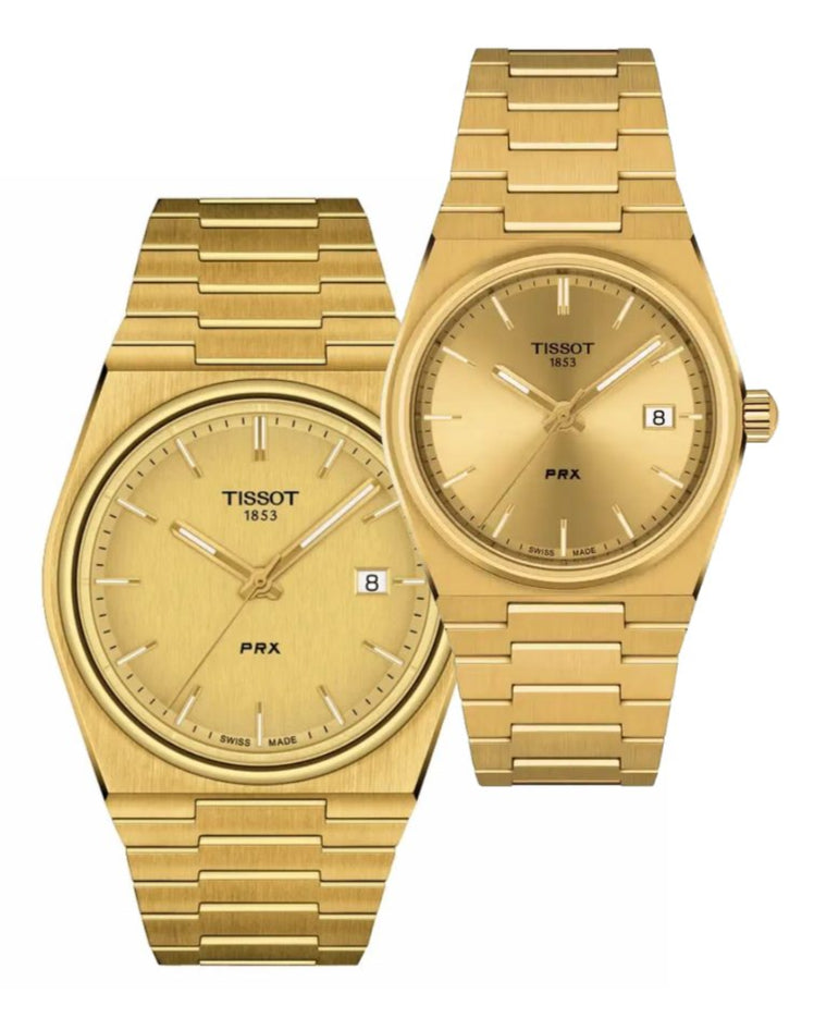 Tissot PRX Champagne Yellow Gold Dial Gold Steel Strap Watch for Men - T137.410.33.021.00 Buy Now By Tissot