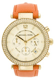 Michael Kors Parker Champagne Dial Orange Leather Strap Watch for Women - MK2279 Buy Now By Michael Kors