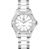 Tag Heuer Aquaracer Diamonds White Dial Two Tone Steel Strap Watch for Women - WAY131F.BA0914 Buy Now By Tag Heuer