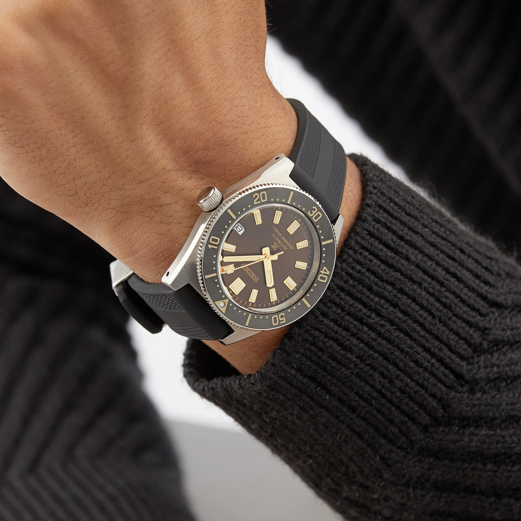 Seiko Prospex 1965 Diver's Modern Re-Interpretation Automatic Brown Dial Black Rubber Strap Watch For Men - SPB147J1 Buy Now By Seiko