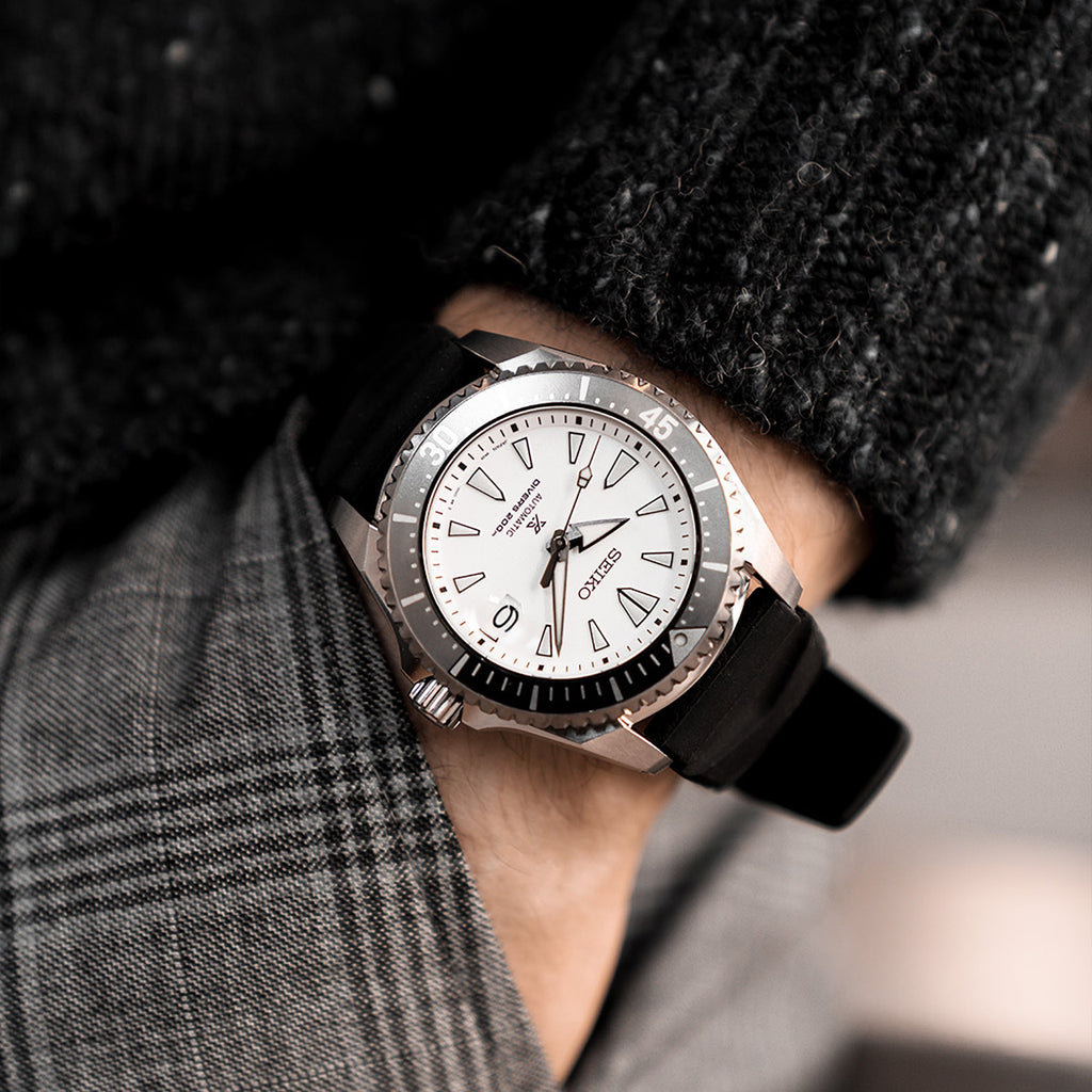 Seiko Shogun Prospex Titanium Divers Automatic White Dial Black Rubber Strap Watch For Men - SPB191J1 Buy Now By Seiko