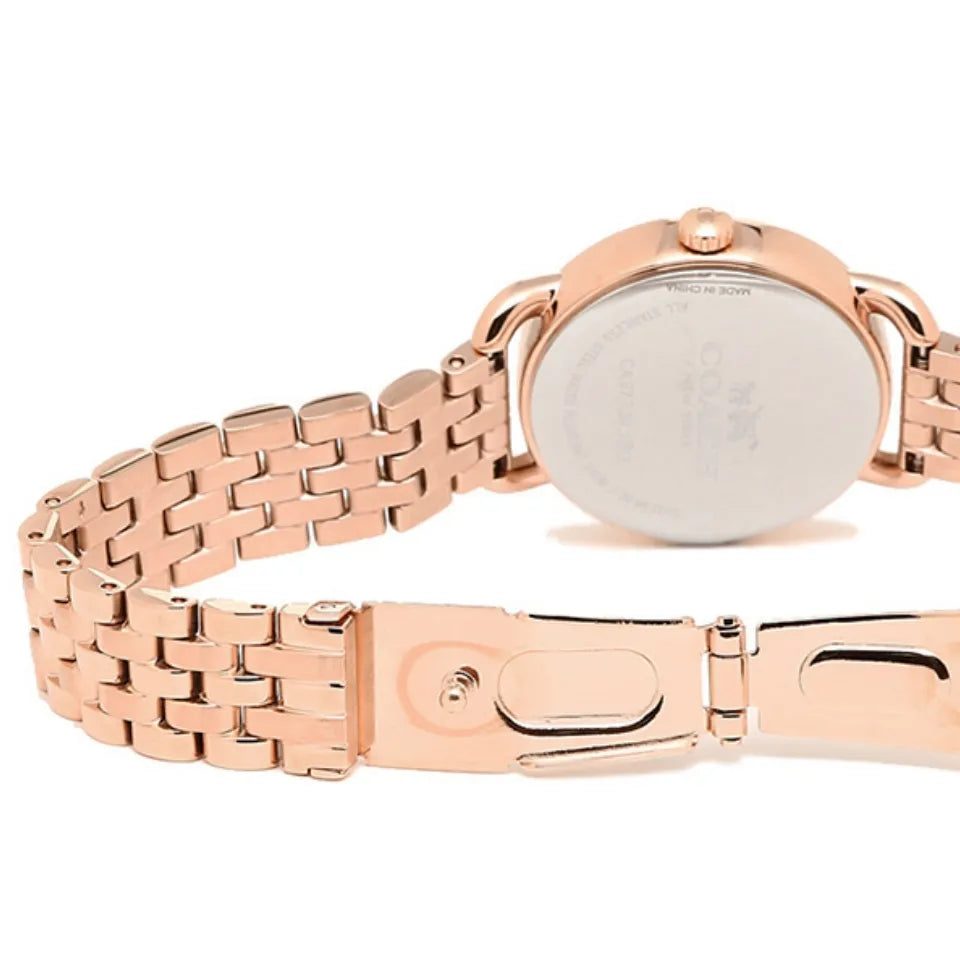 Coach Delancey White Dial Rose Gold Steel Strap Watch for Women - 14502242 Buy Now By Coach