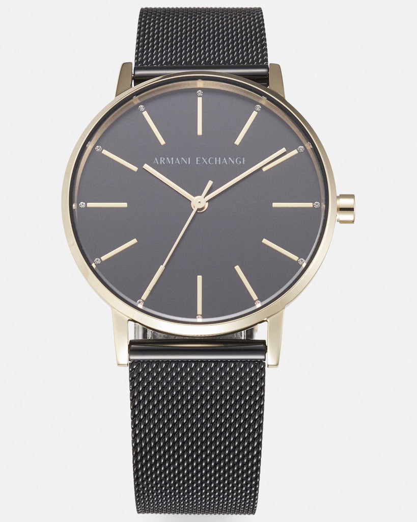 Armani Exchange Lola Three Hand Black Dial Black Mesh Strap Watch For Women - AX5548 Buy Now By Armani Exchange