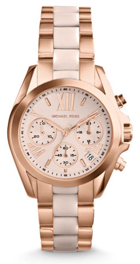 Michael Kors Bradshaw Rose Gold Dial Two Tone Steel Strap Watch for Women - MK6066 Buy Now By Michael Kors