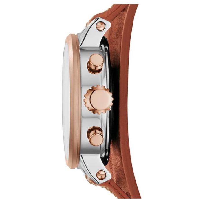Fossil Boyfriend Chronograph White Dial Brown Leather Strap Watch for Women - ES3837 Buy Now By Fossil