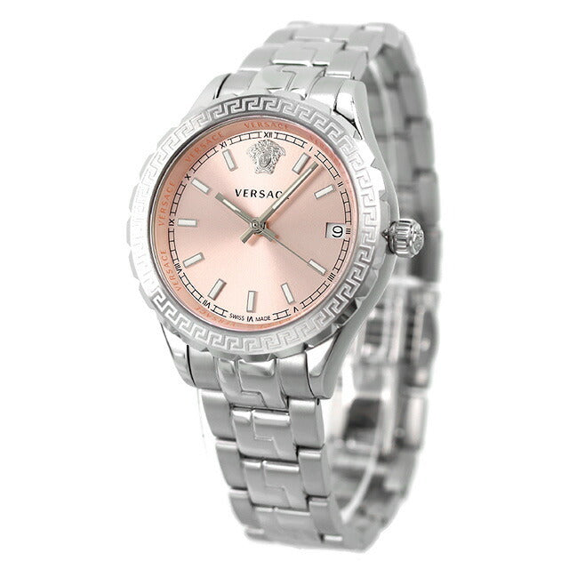 Versace Hellenyium Pink Dial Silver Steel Strap Watch for Women - V12010015 Buy Now By Versace