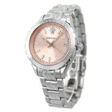 Versace Hellenyium Pink Dial Silver Steel Strap Watch for Women - V12010015 Buy Now By Versace