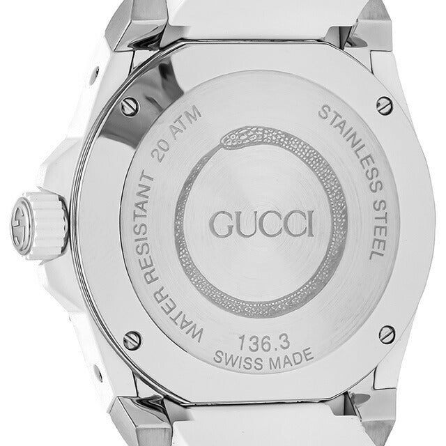 Gucci Dive Quartz White Dial White Rubber Strap Watch For Men - YA136330 Buy Now By Gucci