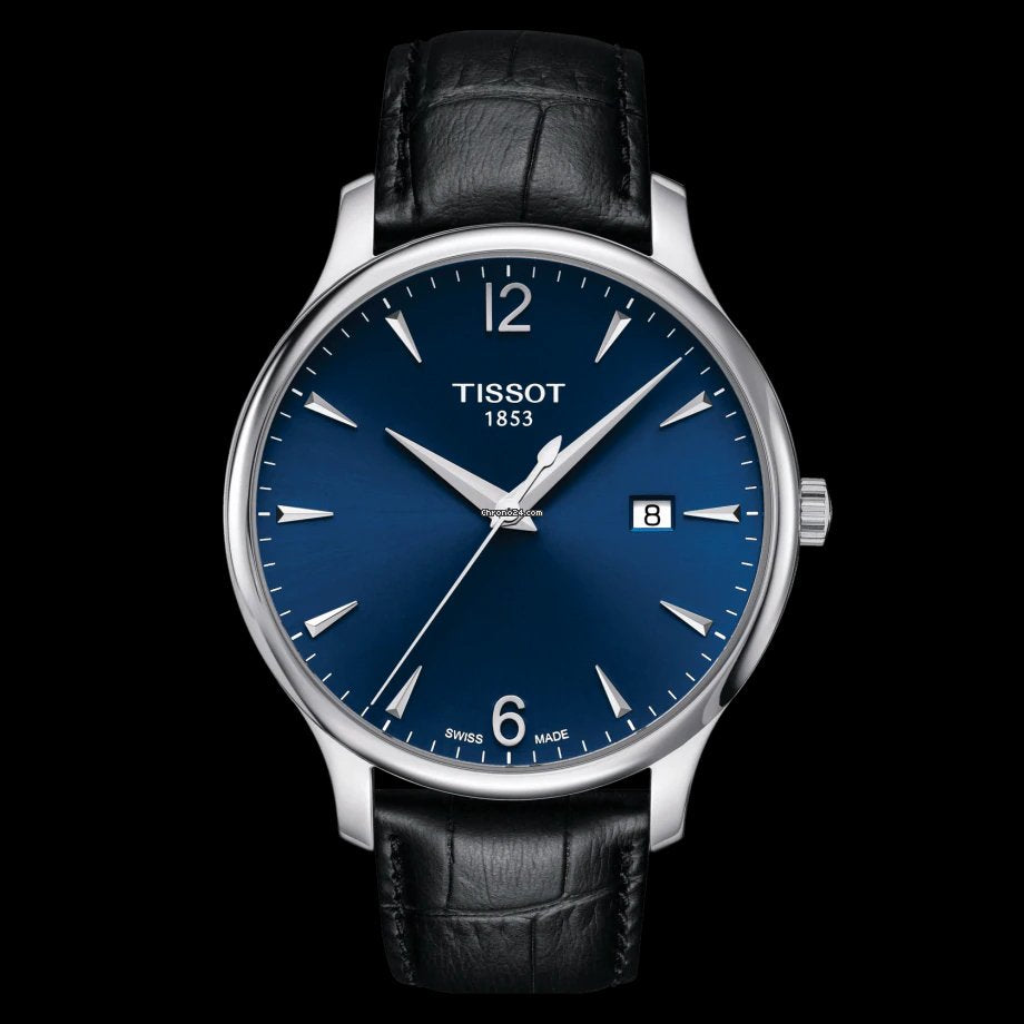 Tissot T Classic Tradition Blue Dial Black Leather Strap Watch For Men - T063.610.16.047.00 Buy Now By Tissot