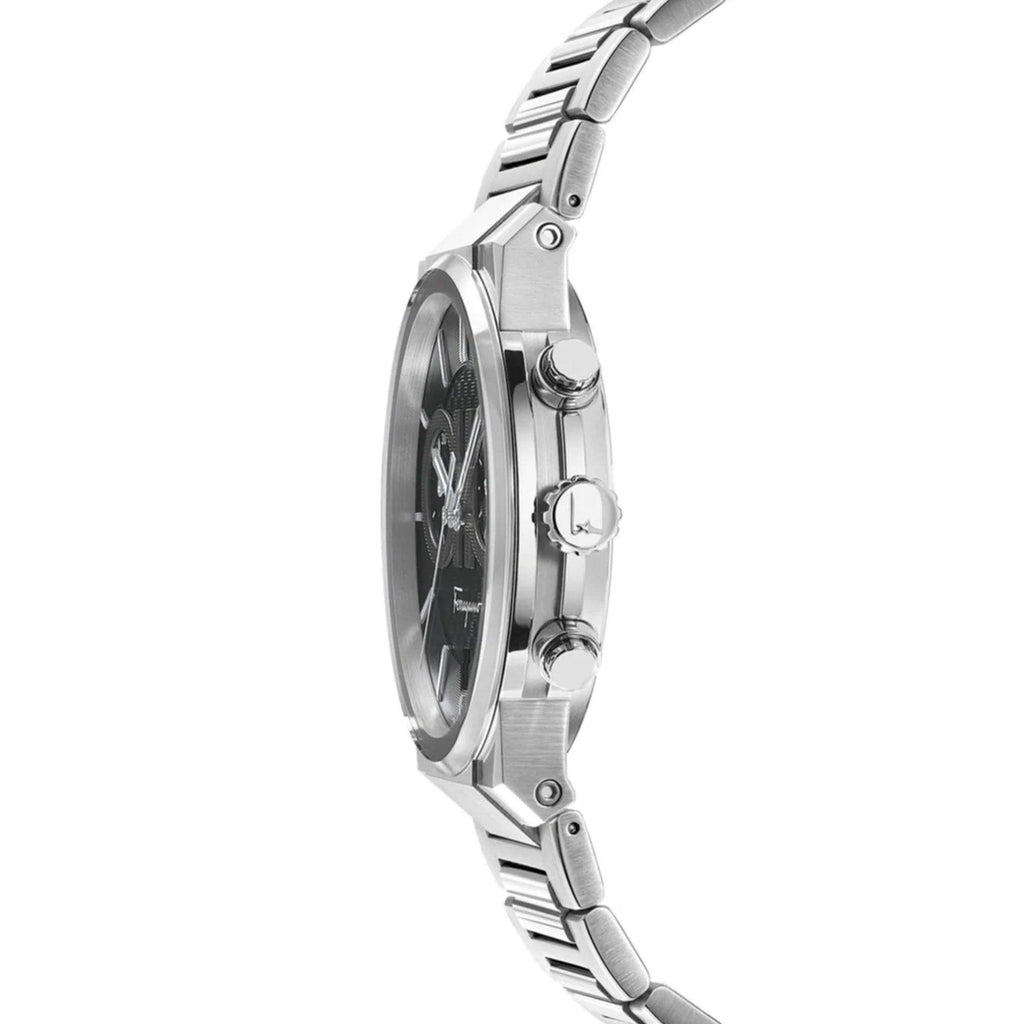 Salvatore Ferragamo Sapphire Chrono Black Dial Silver Steel Strap Watch for Men - SFME00321 Buy Now By Salvatore Ferragamo