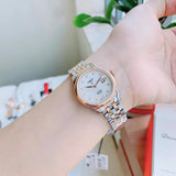 Tissot Le Locle Automatic Diamonds Mother of Pearl White Dial Two Tone Steel Strap Watch For Women - T006.207.22.116.00 Buy Now By Tissot