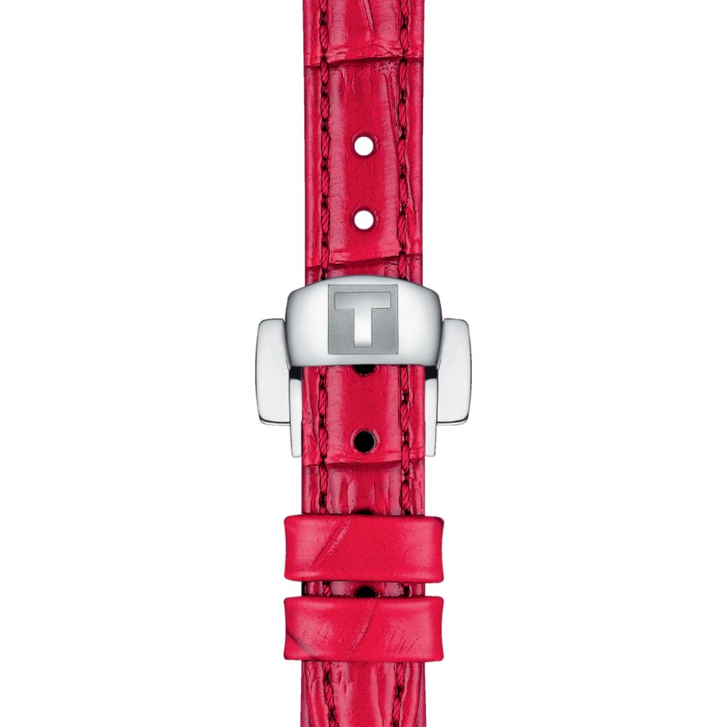 Tissot Bellissima Small Lady Diamonds Mother of Pearl Dial Red Leather Strap Watch For Women - T126.010.66.113.00 Buy Now By Tissot