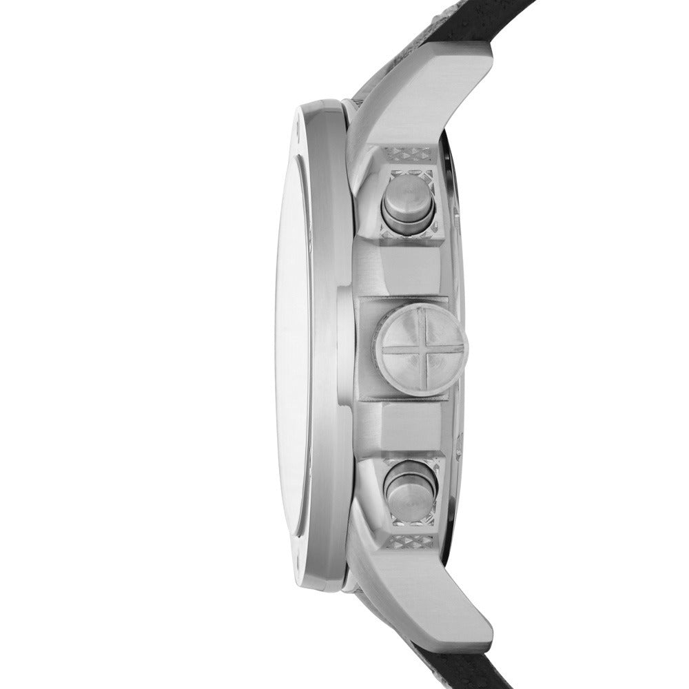 Fossil Modern Machine Chronograph Black Dial Black Leather Strap Watch for Men - FS4928 Buy Now By Fossil